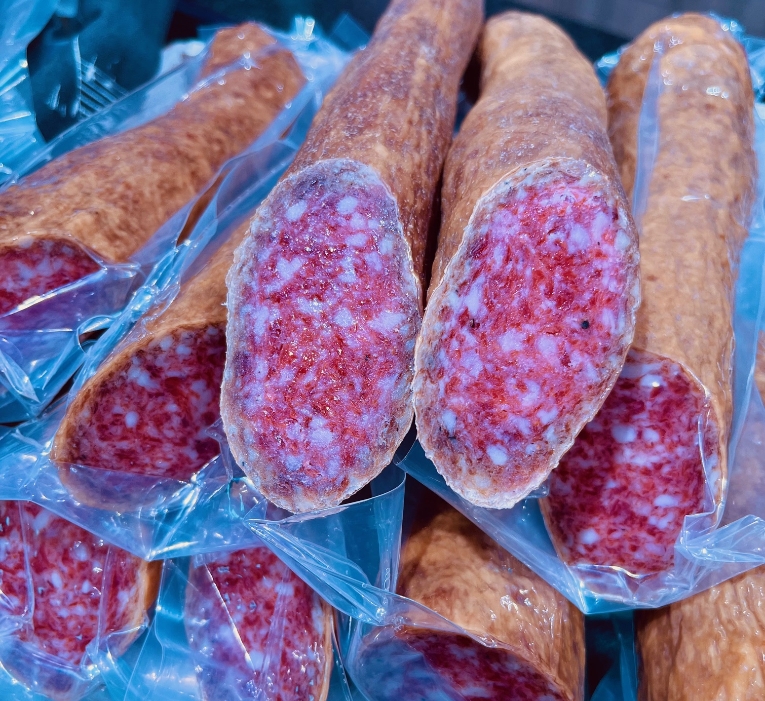 Mastdarm1 Feldkieker im Mastdarm (300g-Stück) - Ahle Wurst - 10 Monate naturgereift