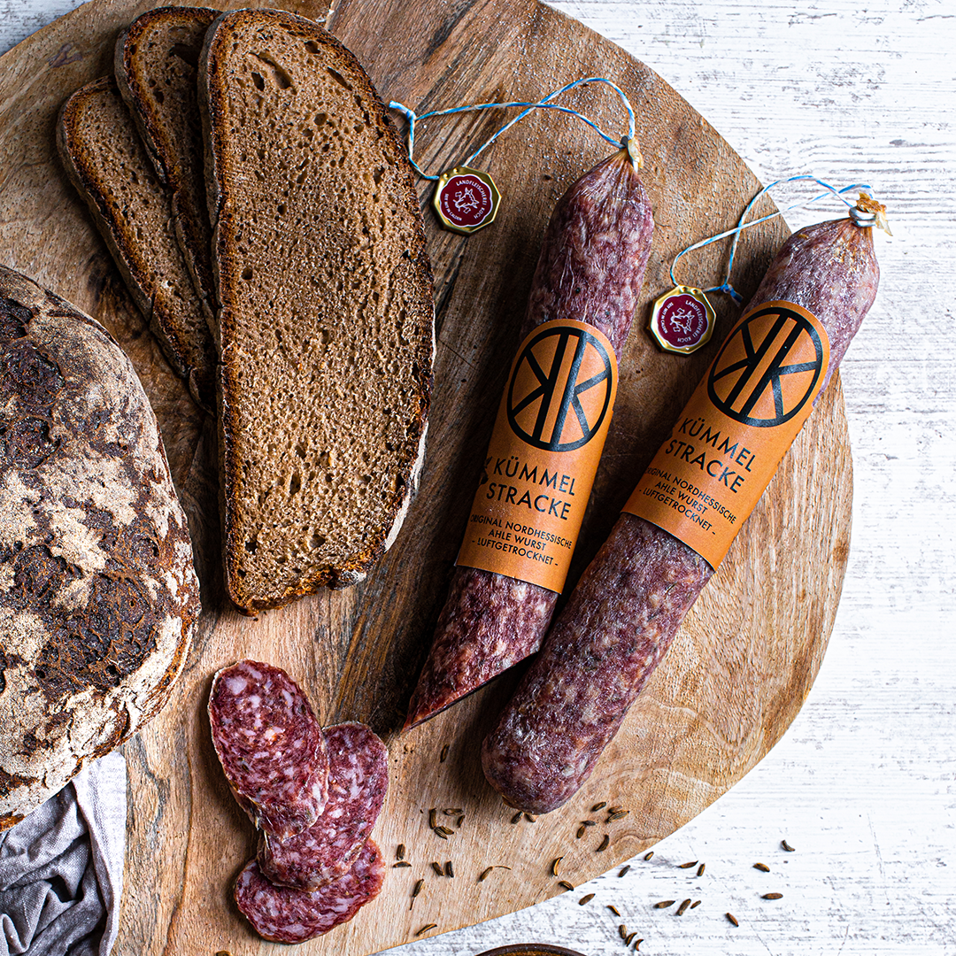 kk_KuemmelStracke Kümmel-Stracke – Ahle Wurst naturgereift mit Kümmel